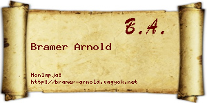 Bramer Arnold névjegykártya