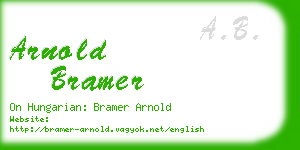 arnold bramer business card